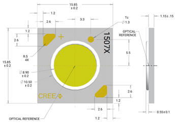 Mechanical Drawing - Cree LED XLamp® CXA1507 & CXA1512 LED Arrays